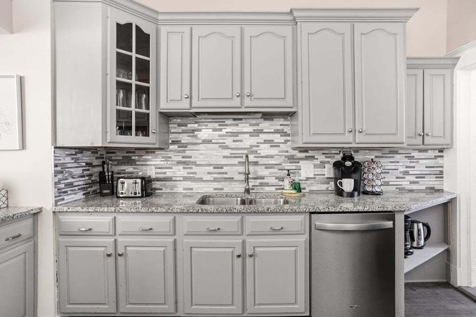 Enjoy the fully stocked kitchen with everything you'll need to prepare meals. 