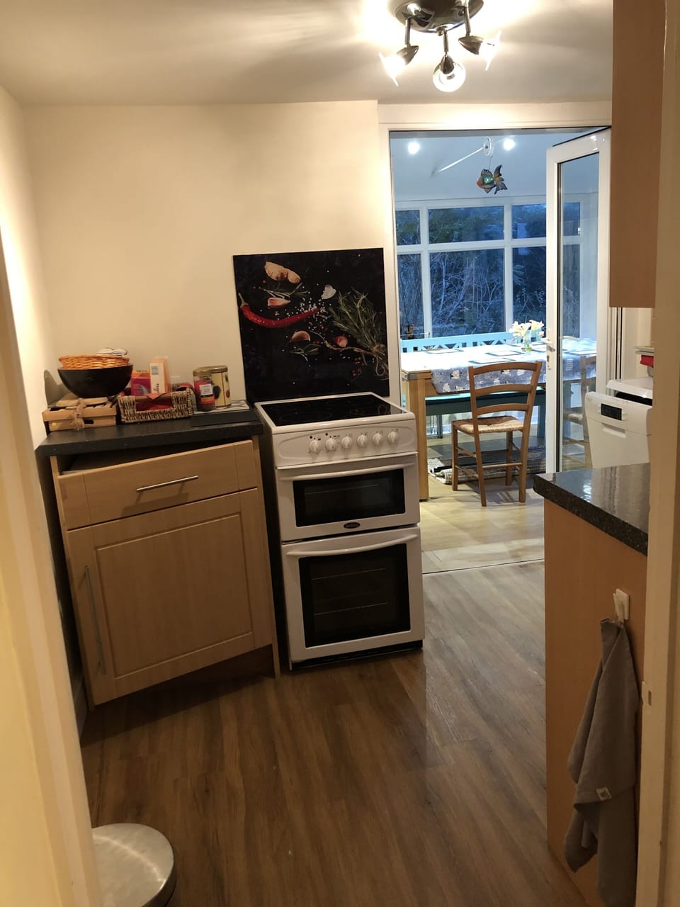 Fully equipped kitchen with adjoining games/play room.
