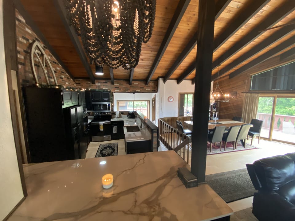 Or the island can be used for overflow if the dining room table is full. 