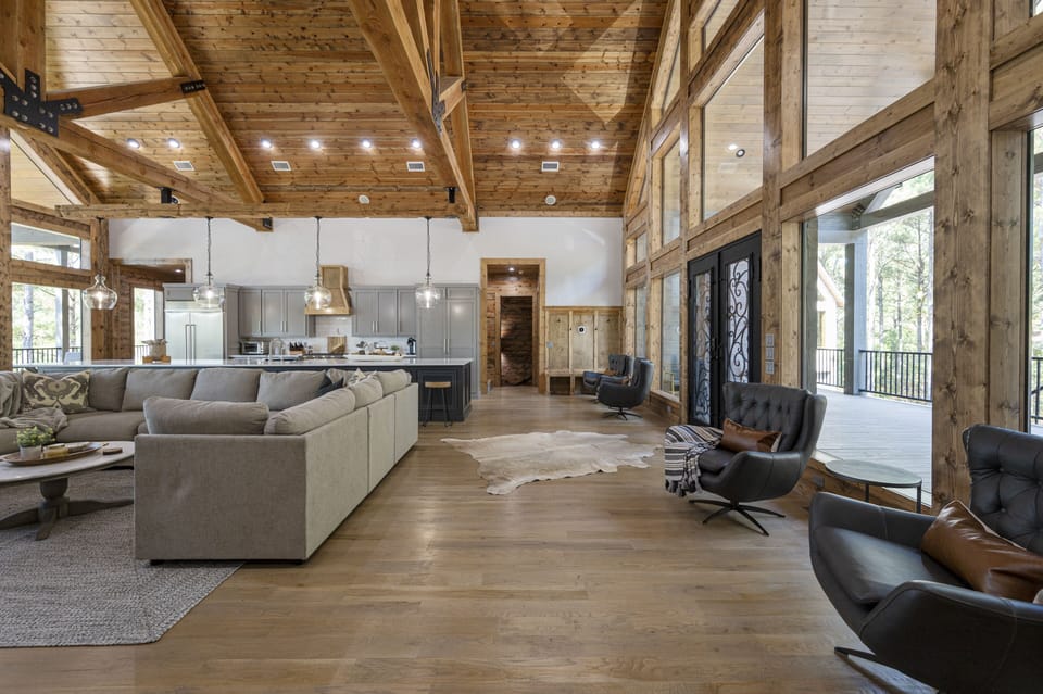 Oversized sectional and additional lounge chairs in the main living room!
