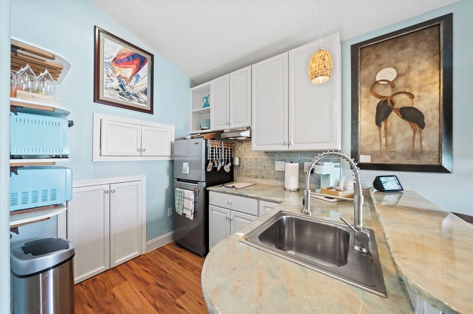 Indoor Kitchen and appliances.