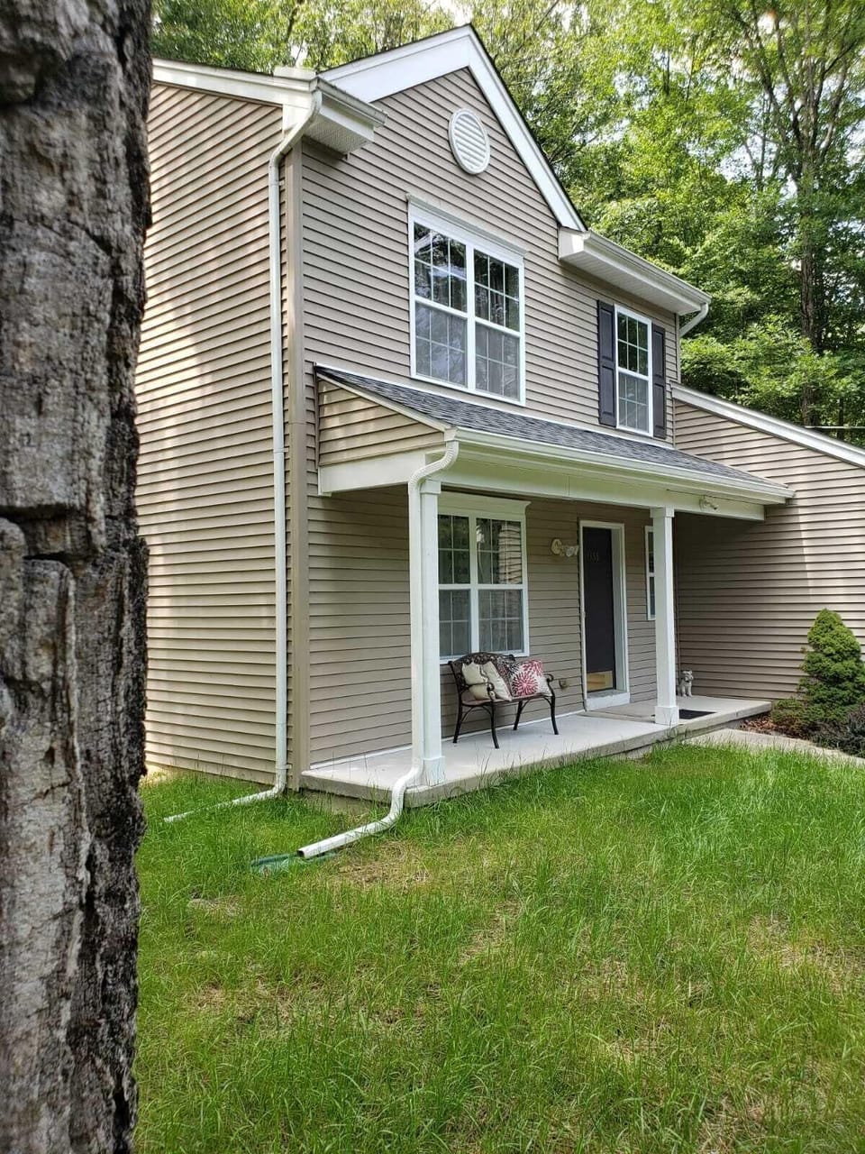 Newly built porch and its side view