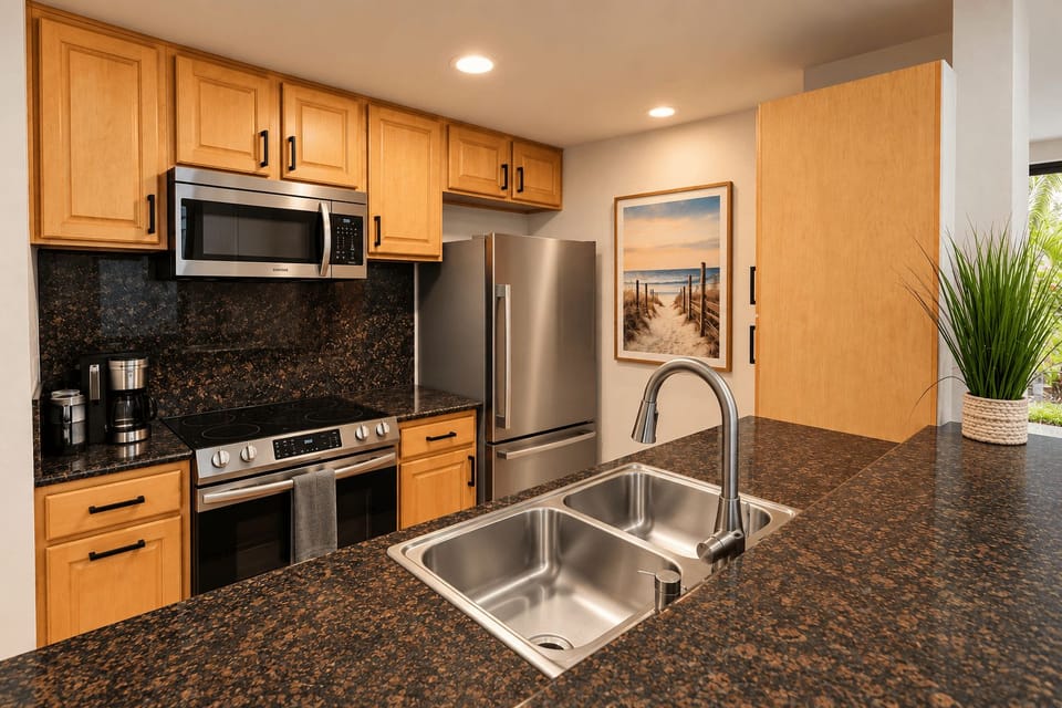 Updated stainless-steel appliances and Keurig coffee maker