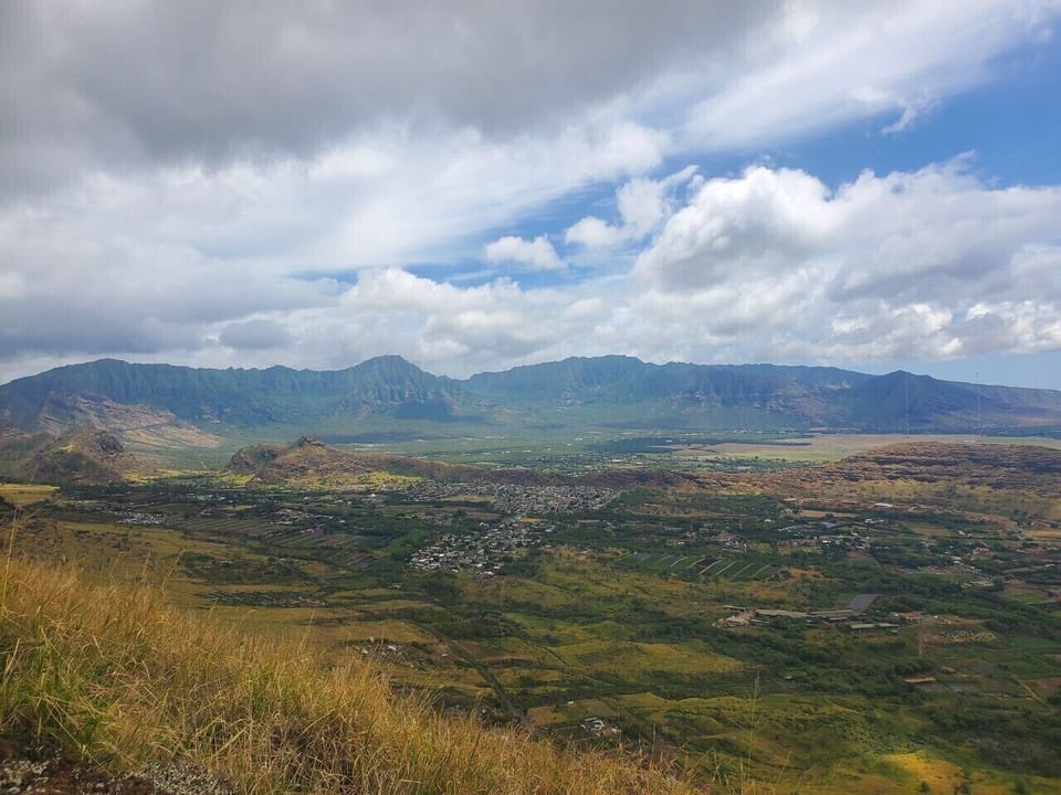 Areal view from the hiking trail at the mountain in front of the condo