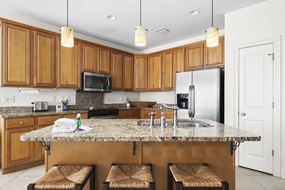 Fully stocked kitchen