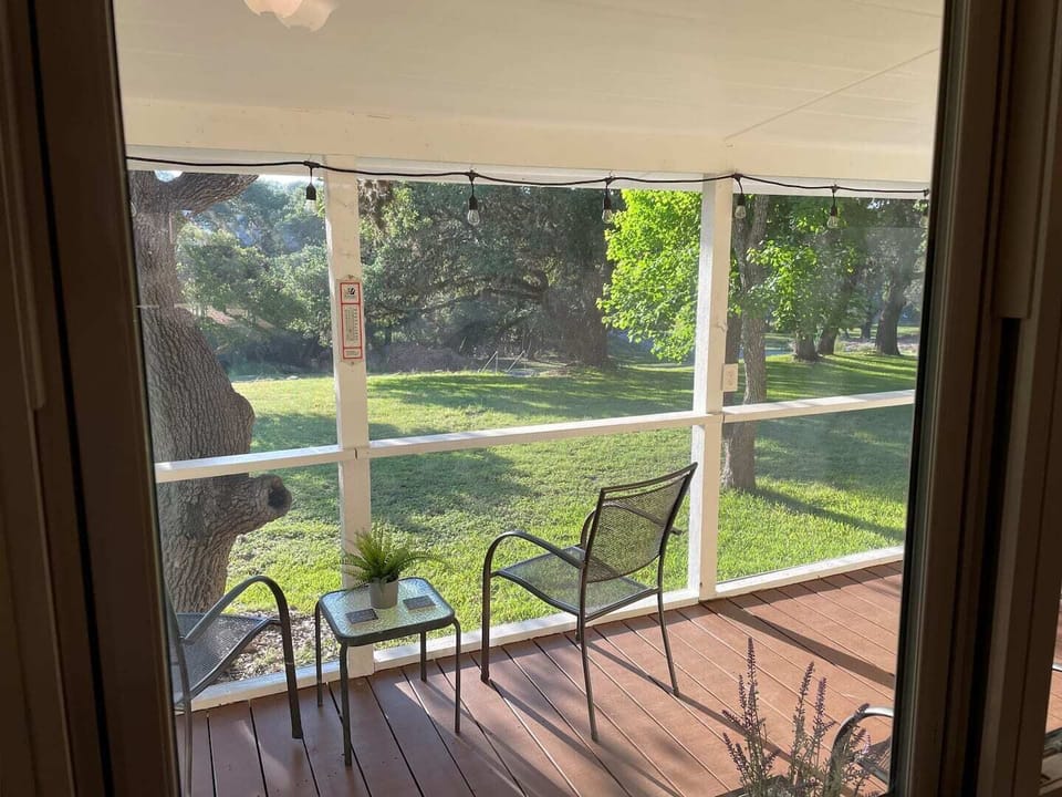Front porch in morning. A great place to have your morning coffee.