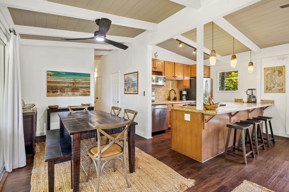 Dining room and kitchen