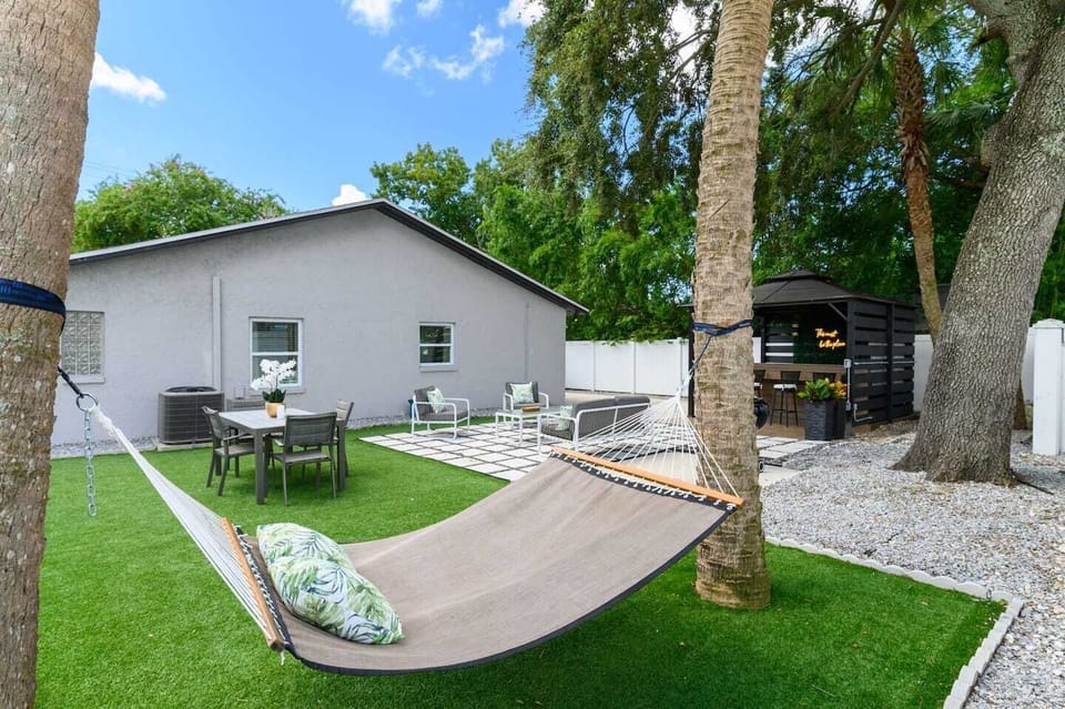 Kick back and relax in this hammock — your perfect spot for unwinding.