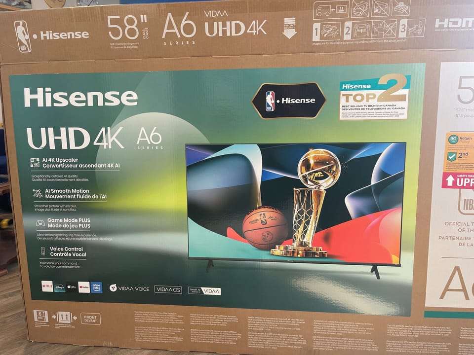 4k smart TV 58”