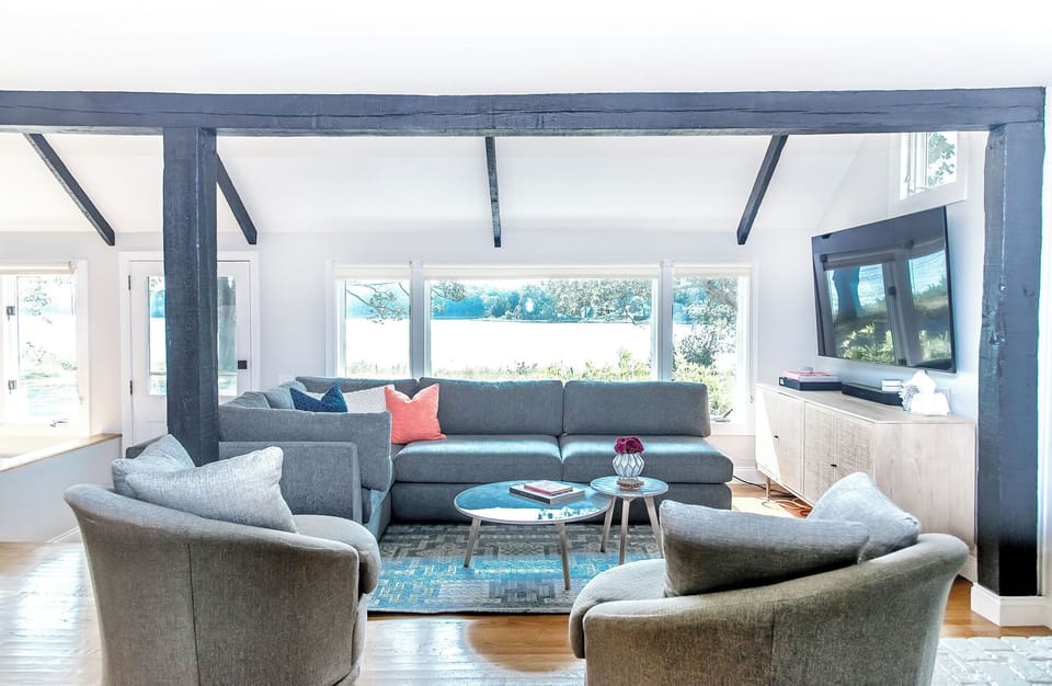 Panoramic windows with water views