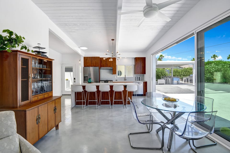 Open the 12ft sliding glass doors for the ultimate in indoor/outdoor living.