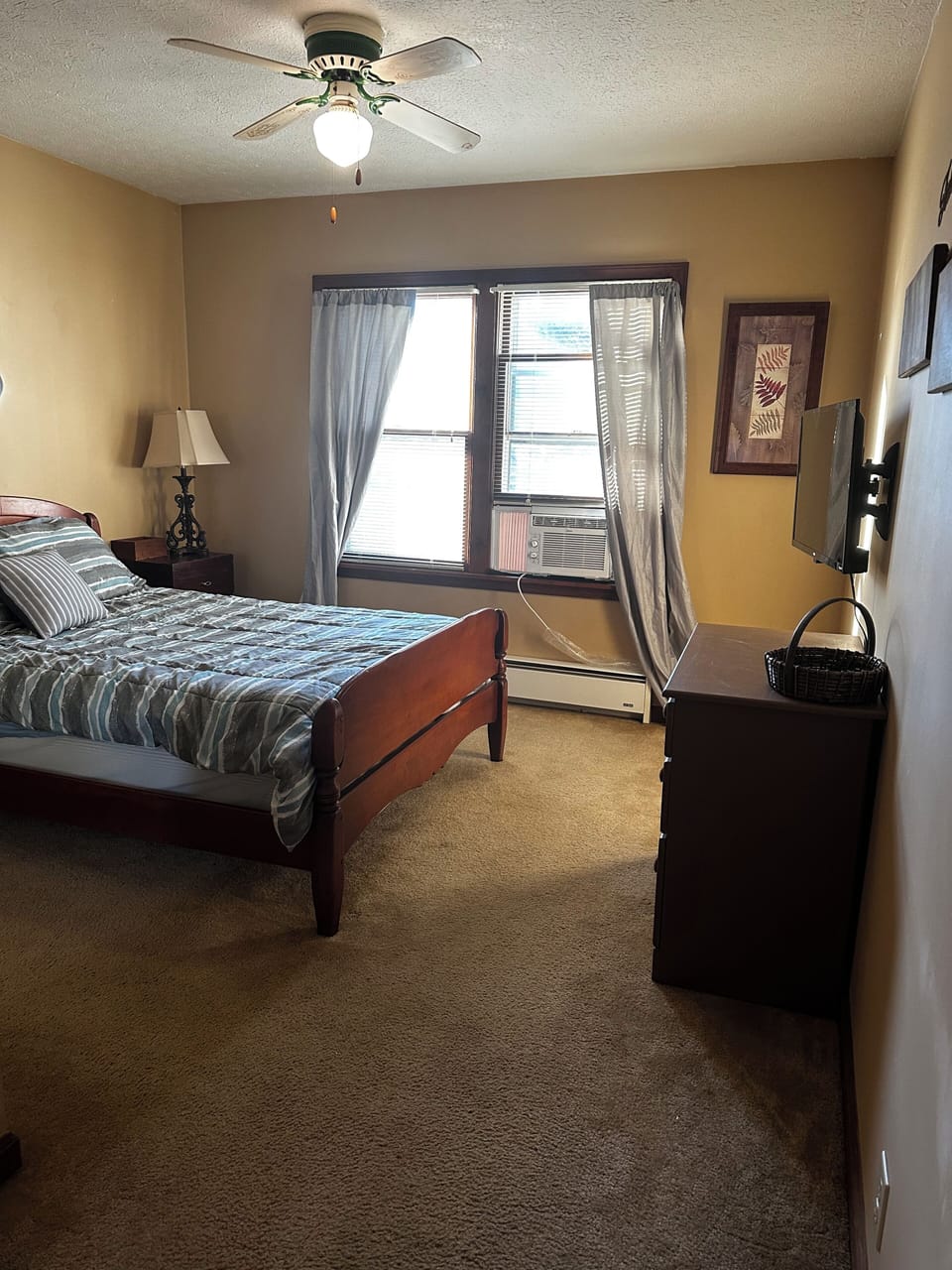 New added RoKu tv in full size bedroom