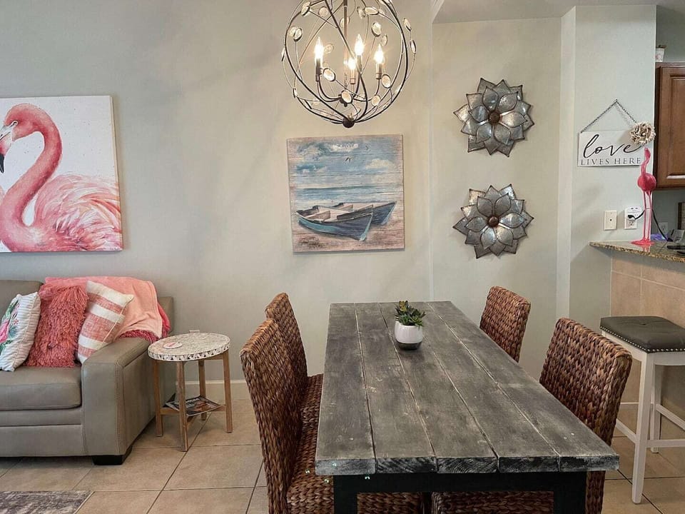 View of the dining area