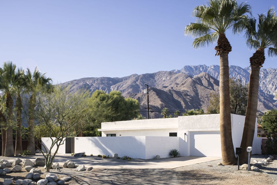 Front of home with San Jacinto Mountain views 