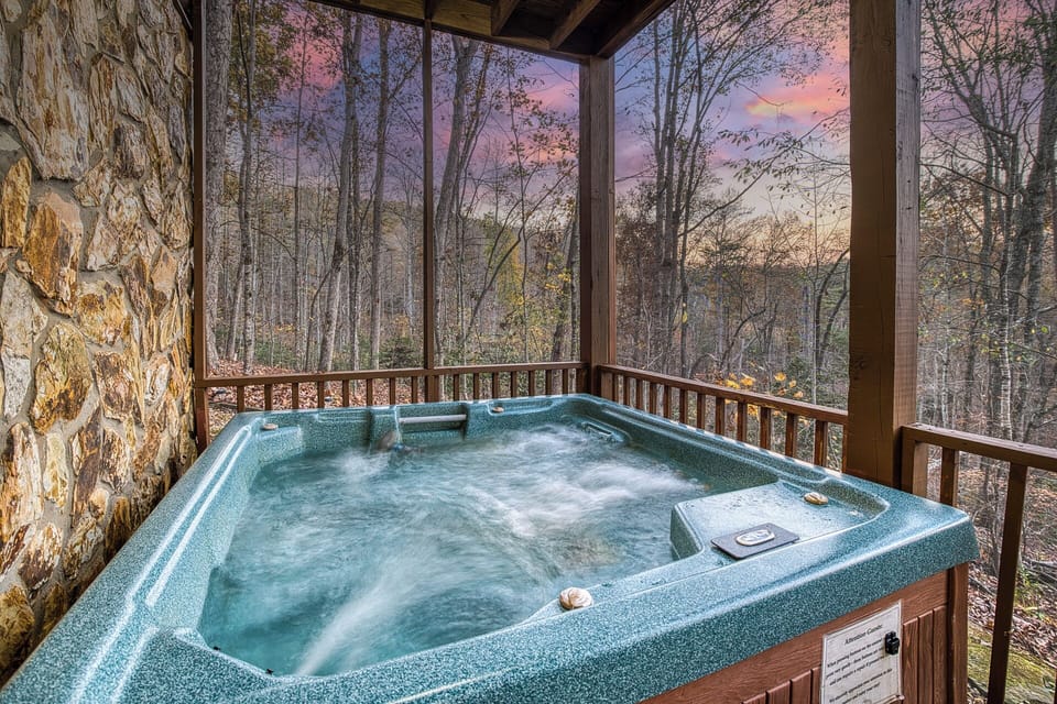 Hot Tub covered and enclosed