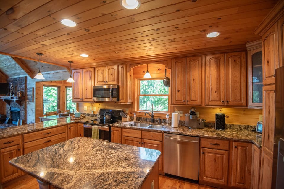 Fully-stocked kitchen...
