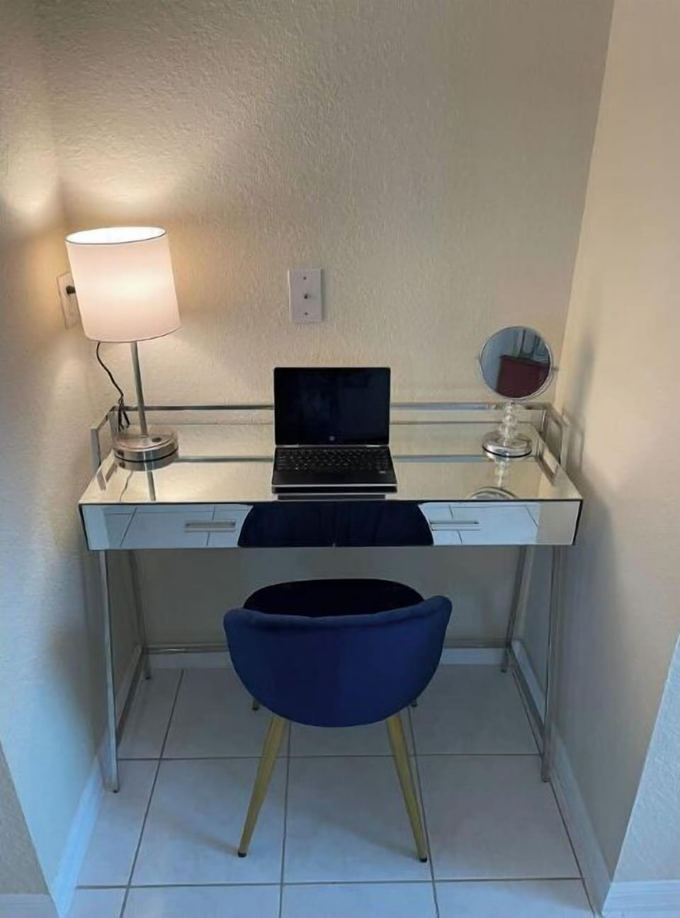 Desk in the master makes for a perfect office space - just bring your computer!