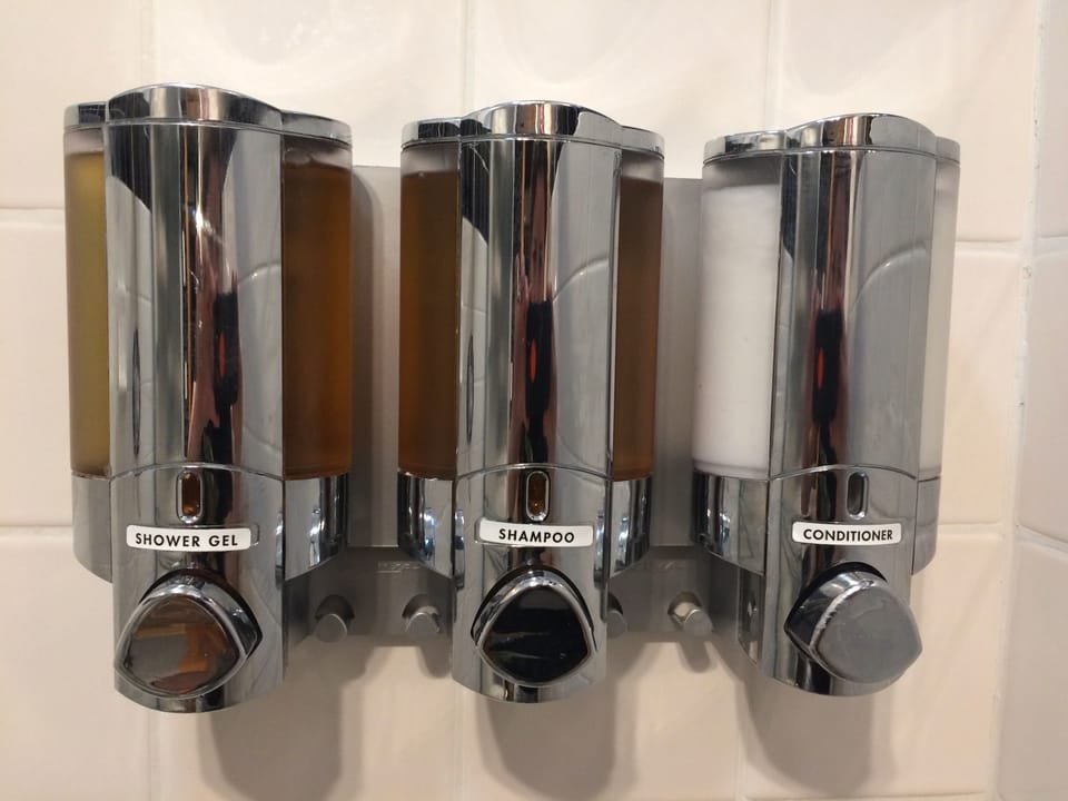 Eco products provided: tea tree shampoo/conditioner & almond castile soap.