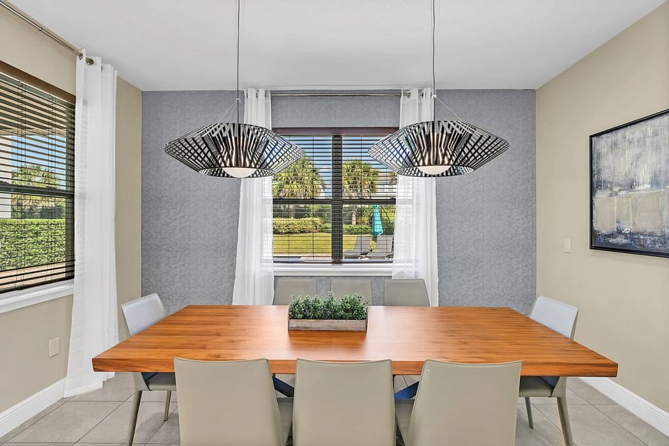 Gather the family for memorable meals in this elegant dining space with plenty of room to seat everyone comfortably.
