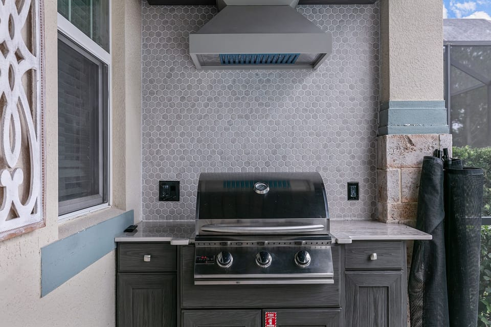 Grill up some burgers on the outdoor grill!