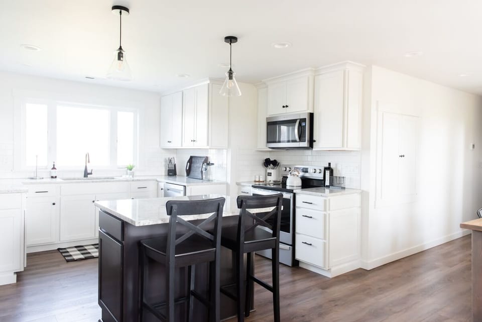 Views from the kitchen window looking east toward the mountains and fields.