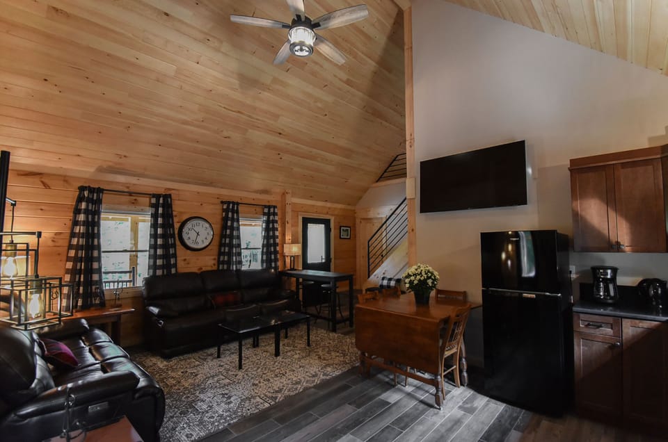 Main floor open concept with family room and kitchen