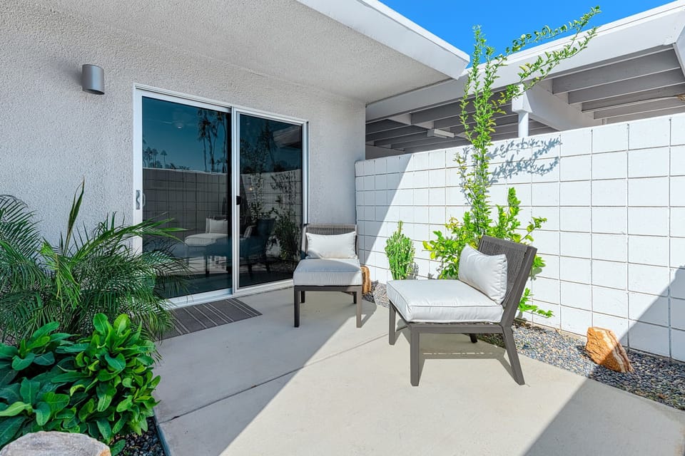 Private patio outside guest bedroom