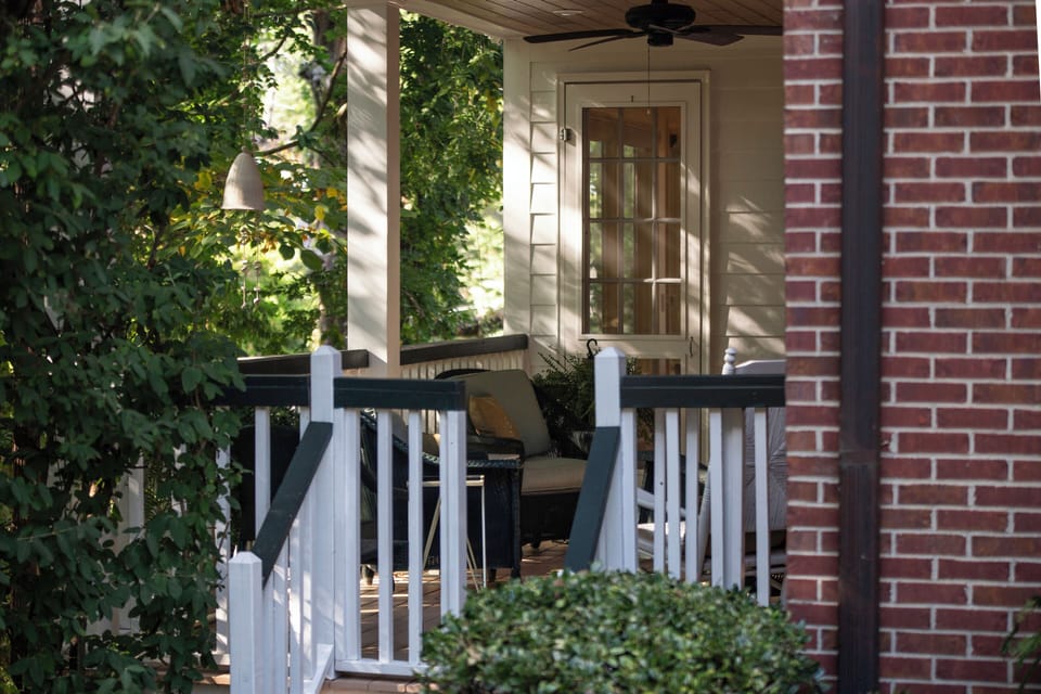 porch adjacent to campus property line
