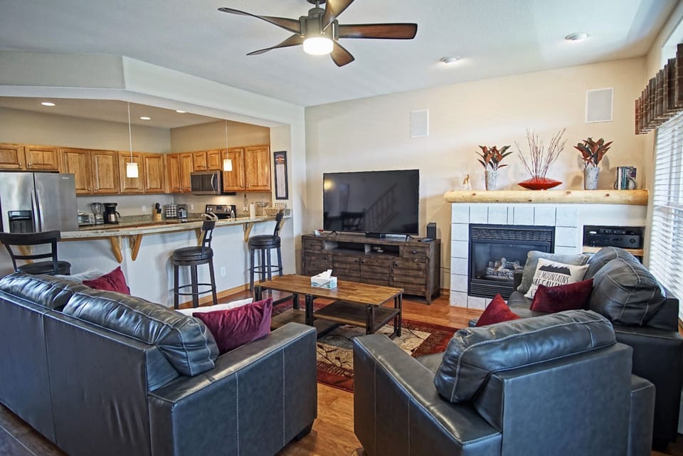 Gas Fireplace, Large HDTV