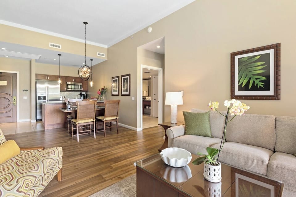 Modern elegance and island charm blend seamlessly in open-concept living.