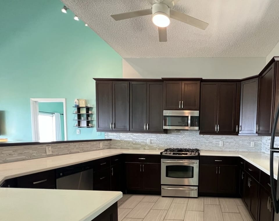 Upstairs kitchen with all your appliance and cooking needs