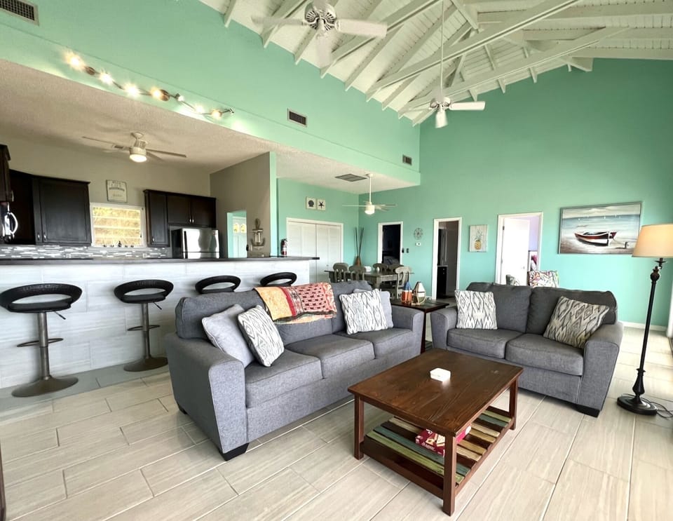 Upstairs lounge area with TV