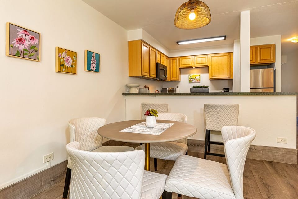 Seating for four with comfortable dining chairs