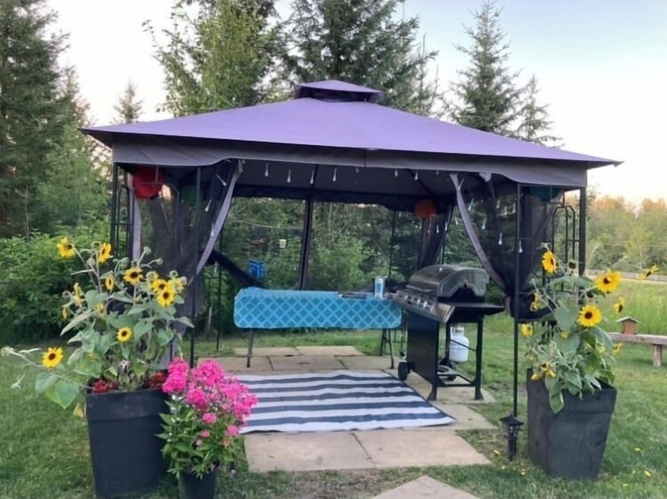 Barbecue in the gazebo,  utensils included 