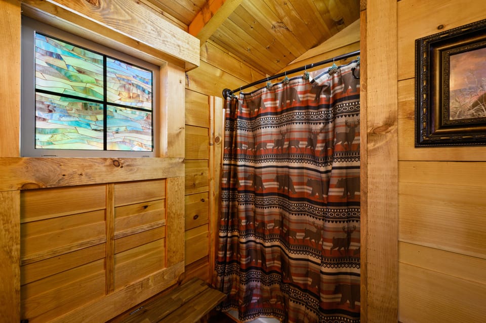 Large Wide Shower in Private Master Bathroom. (Curtain not in photo)