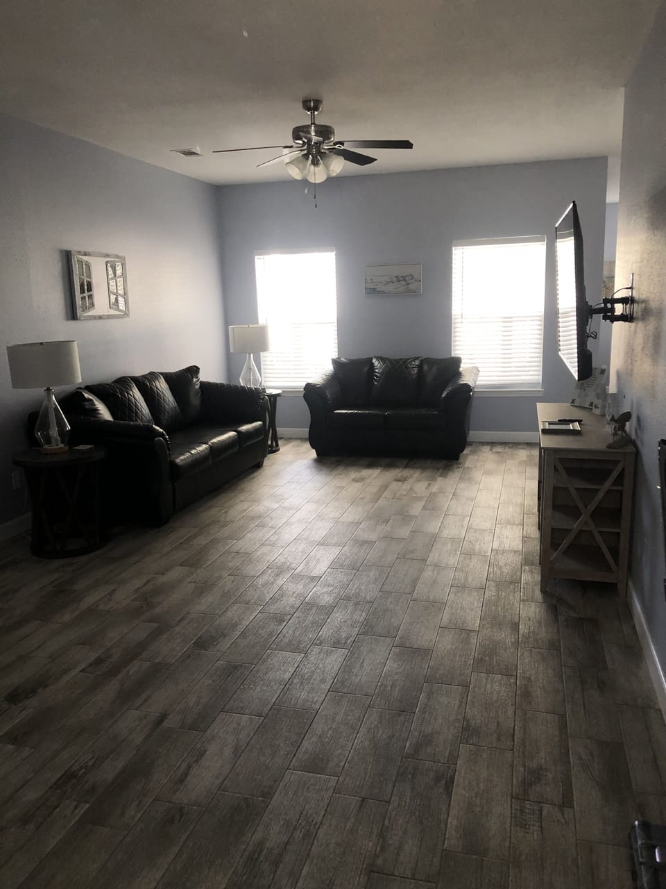 Open living room with pull out couch