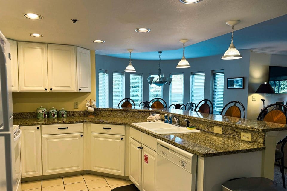 Kitchen comes fully stocked with dishes and is ready for use.