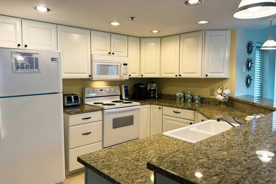 Nice kitchen space after a day on the course.