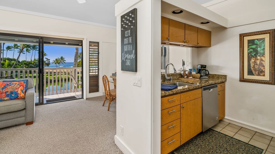 Kiahuna Plantation #218 - Ocean View Kitchen & Dining - Parrish Kauai