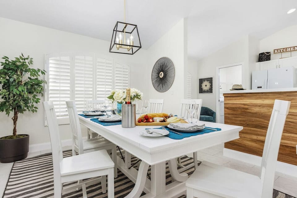 Large dining table for home cooked meals, or family game nights!