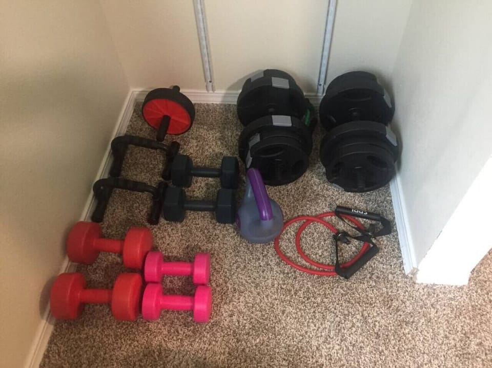 The gym in the basement