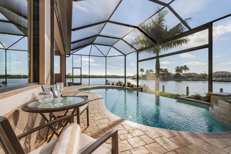 Infinity pool at vacation rental