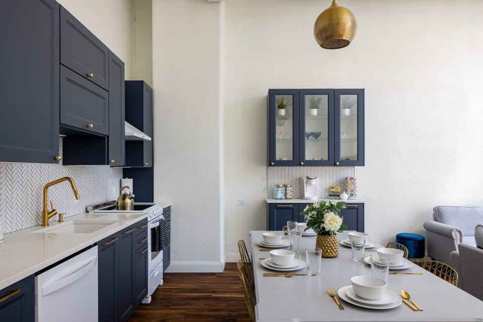 modern fully stocked kitchen