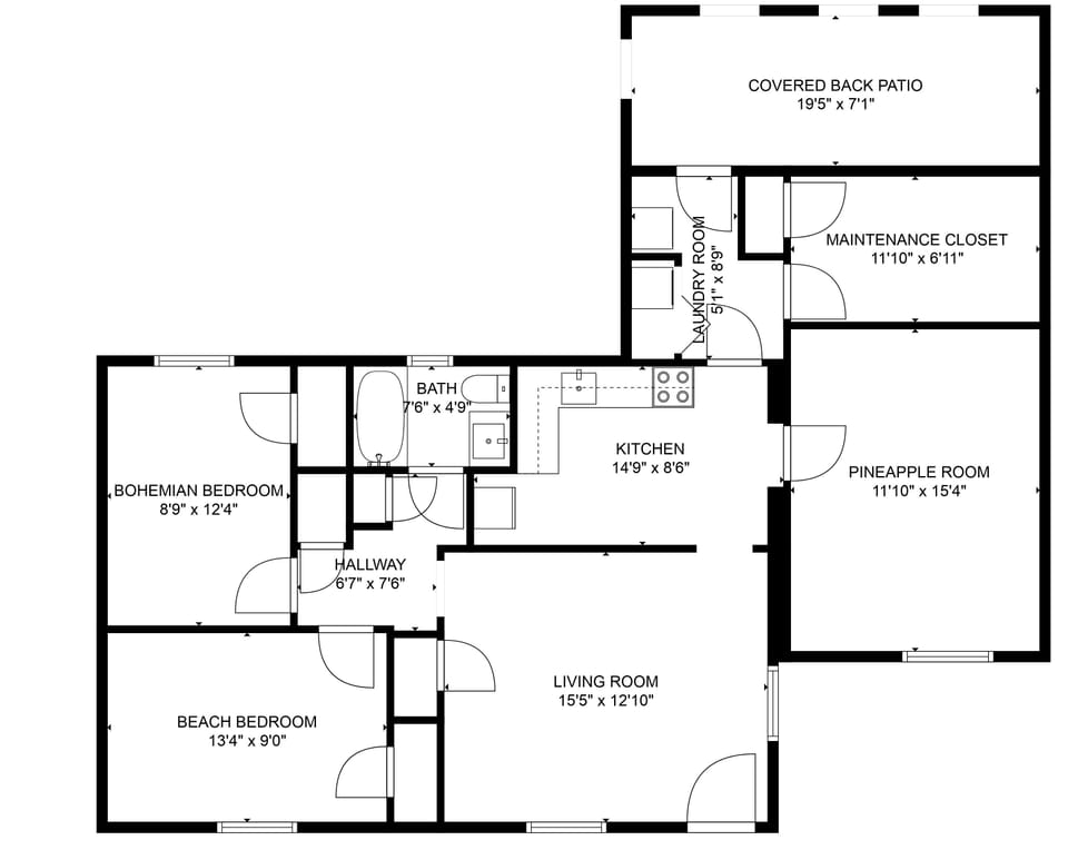 Floor Plan of Pineapple House.