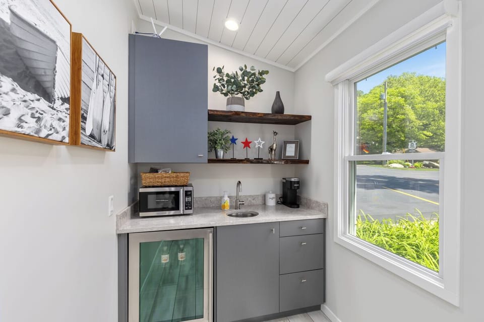Kitchenette With Keurig, Toaster, Microwave, & Mini-Fridge