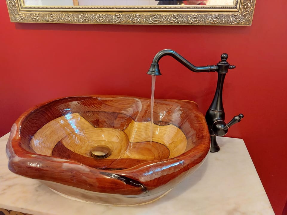 Handmade wooden basin