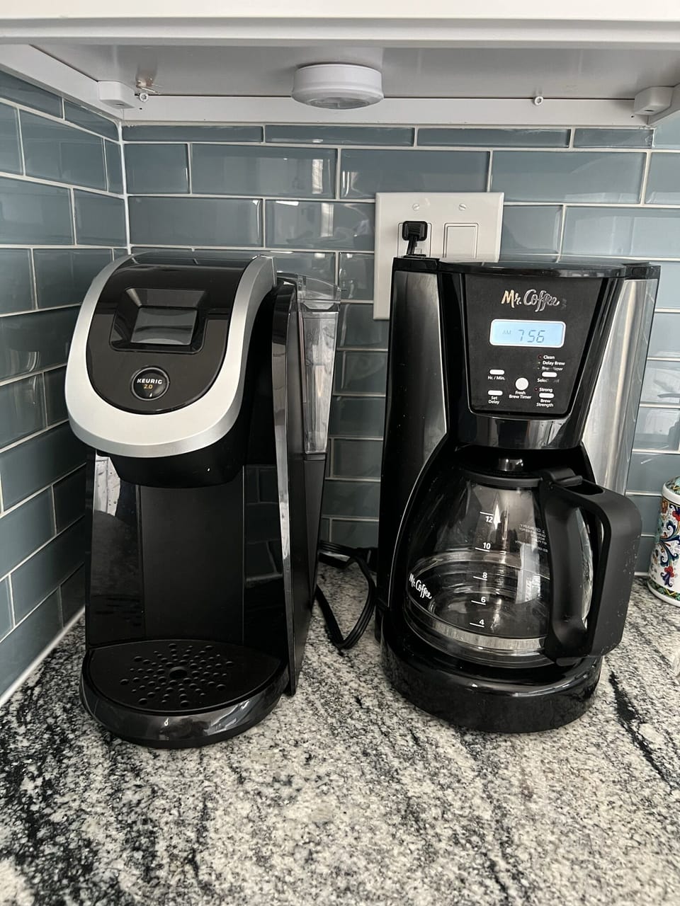 Kuerig and coffee machine for use during your stay.