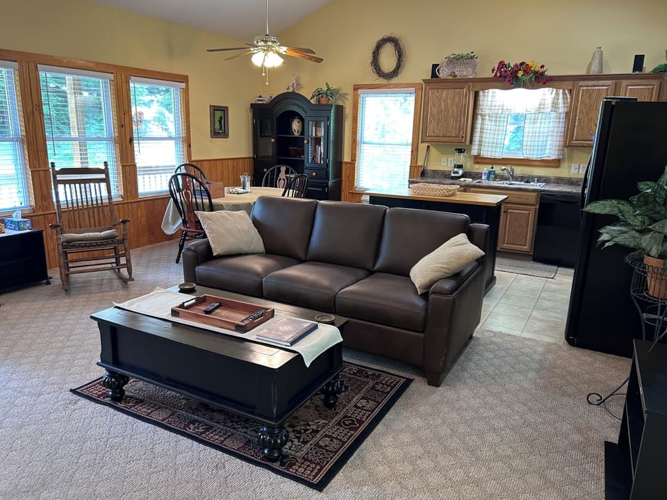 Living room with new Queen size sofa bed