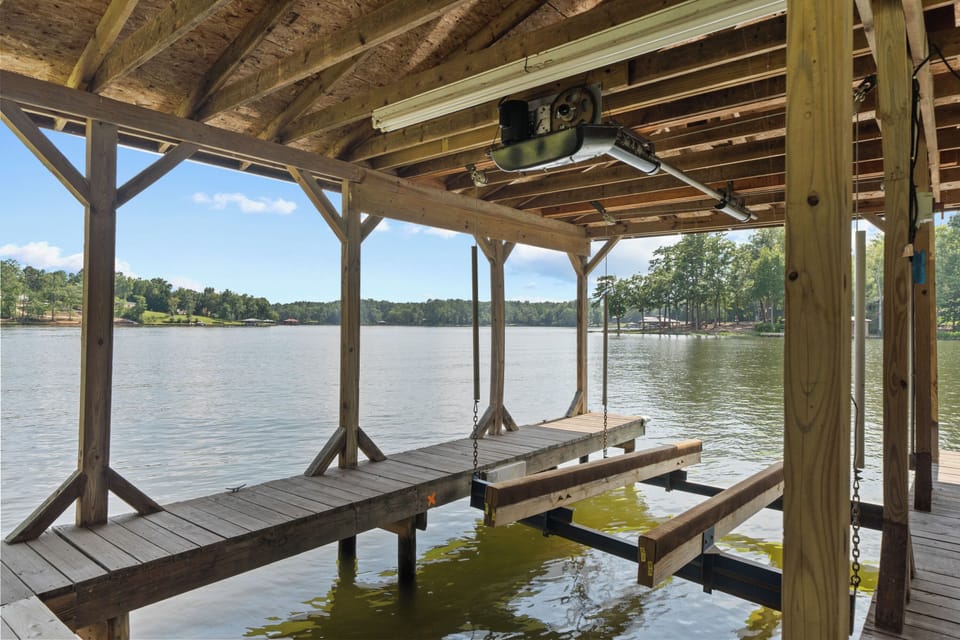 Rent or bring a boat.   It may be kept in boat house or tied to dock