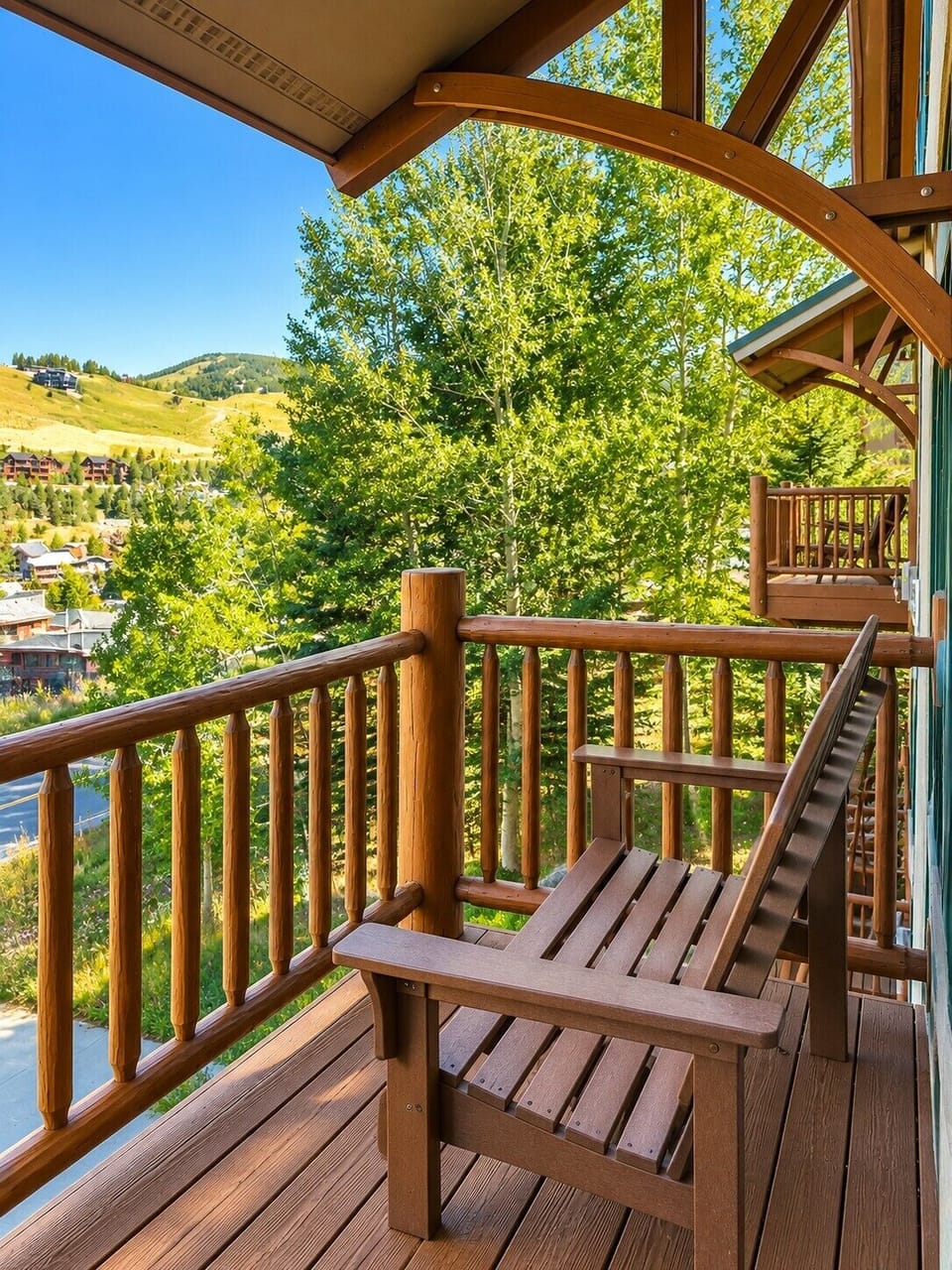 Private deck off the master bedroom with beautiful mountain views